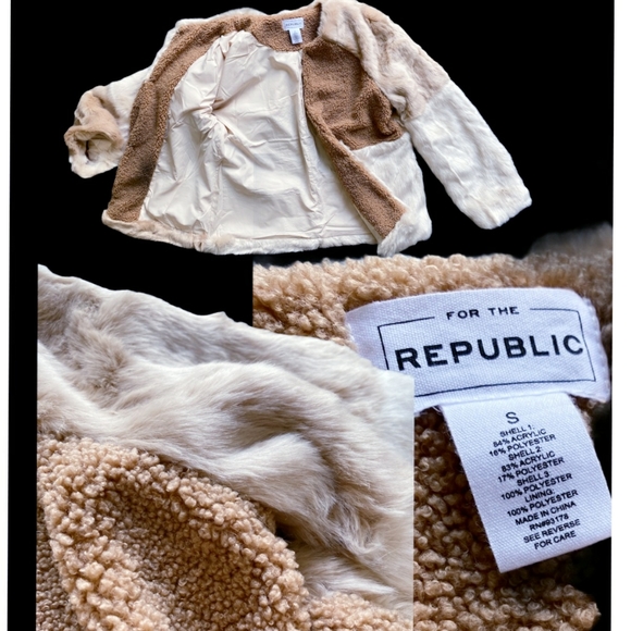 FOR THE REPUBLIC Chic Faux Mixed Fur Jacket Coat - Picture 7 of 12